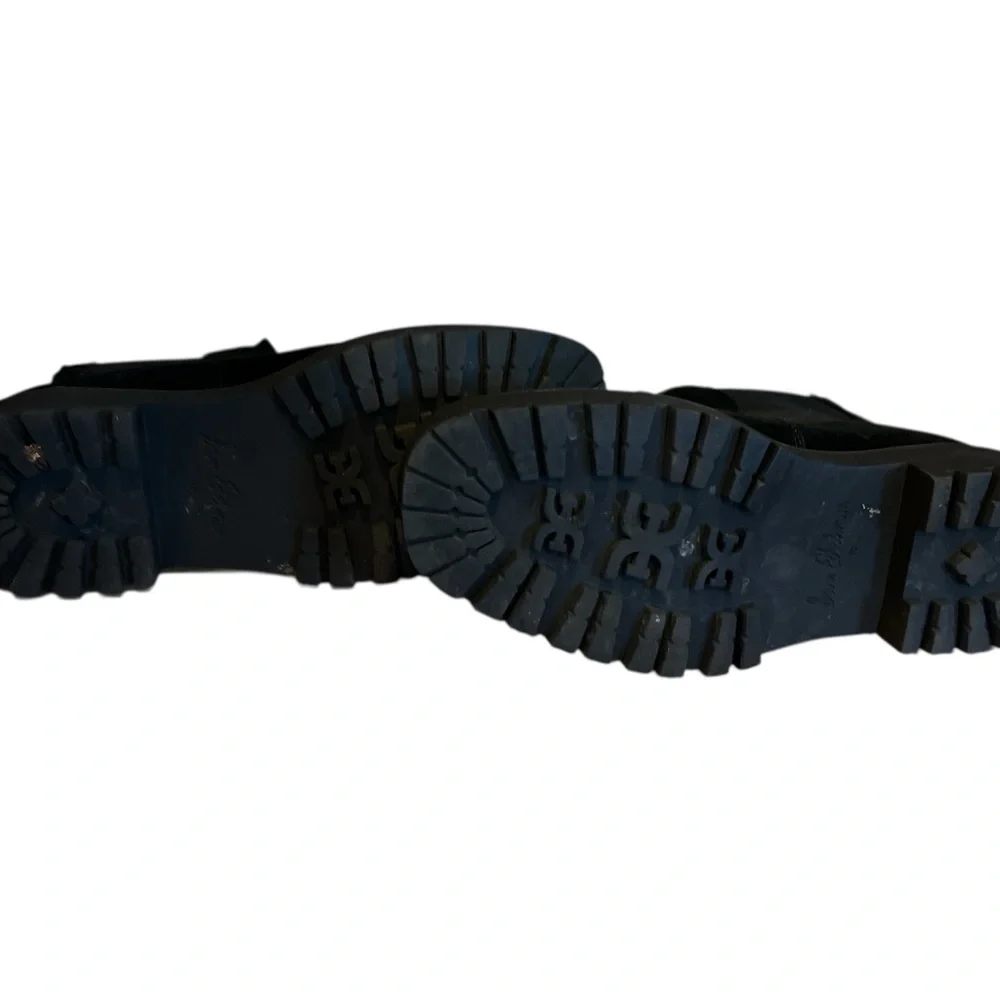 Sam Edelman Chelsea Lug Boots Black Suede - Picture 3 of 5